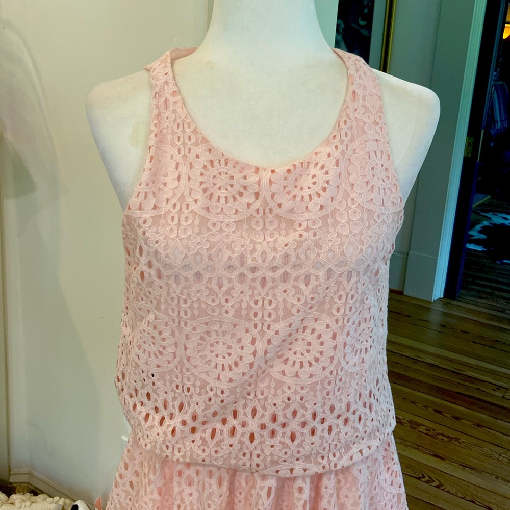 Everly from Dress Up 2 pc pink eyelet top and skirt! Size Medium!! Skirt NWT! - Picture 2 of 10